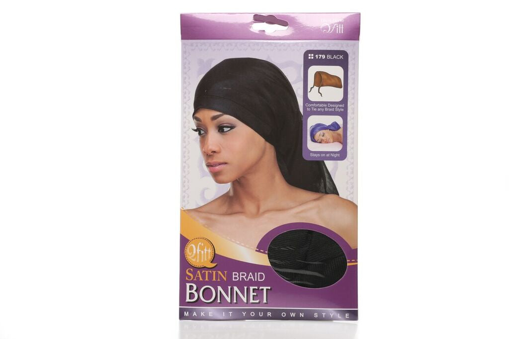 Qfitt SATIN BRAID BONNET BLACK