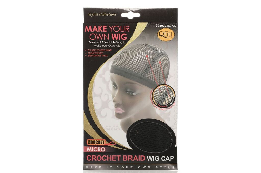 Qfitt MAKE YOUR OWN WIG CROCHET BRAID WIG CAP BLACK