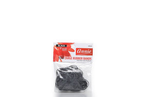 Annie 150 LARGE RUBBER BANDS BLACK 1”